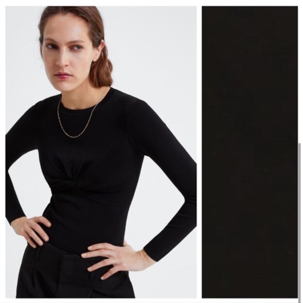Zara Women’s Black Twist Front Sweater, Black, Large